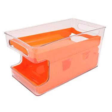 Imagem de Refrigerante Pode Rack de Bebidas Pode Armazenamento Titular Rolamento Alimentos Refrigerante Titular Despensa Geladeira (Laranja)