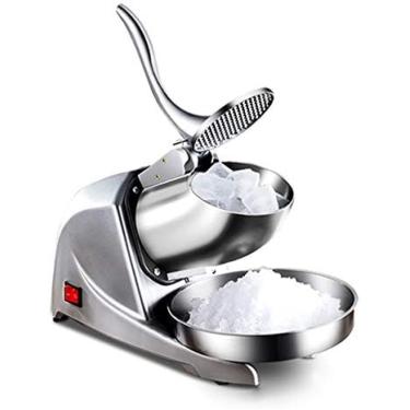 Imagem de Barbeador de gelo, triturador de gelo comercial de qualidade industrial, faca dupla elétrica, espessura ajustável, fabricante de cone de neve, 209lb/hr