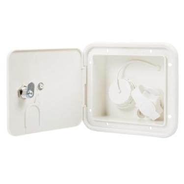 Imagem de Entrada Dupla de Água com Respiro e Chave, Valterra, Branca, Motorhome, Barco