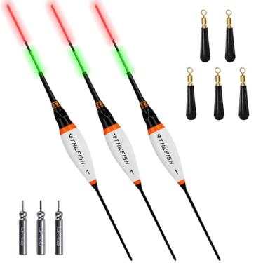 Imagem de Boias e boias de pesca de LED eletrônicas 1/907.2 g 1/680.4 g Night Lighted LED Bobber Light de pesca de água doce para peixe tipo peixe Walleye 1# 3 peças/conjunto
