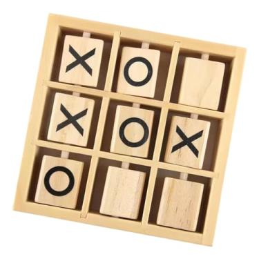 Imagem de Almencla Jogo de madeira Tic TAC Toe Festas Favor Jogos de Tabuleiro de Estratégia Jogos de Mesa de Café Teaser de Cérebro para Adultos Internos e Externos, 14.2 cm x 14.2 cm x 3.5 cm