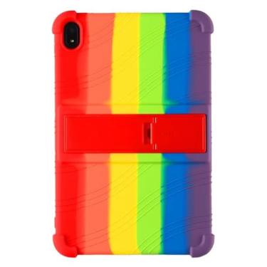 Imagem de Capa para Nokia T20 TA-1392 10.36 Capa à prova de choque infantil segura de silicone portátil com suporte para tablet Nokia T10#S (arco-íris, para Nokia T20)