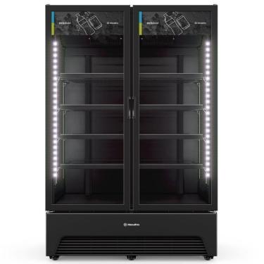 Imagem de Expositor De Bebidas Porta Dupla Vbm3ah Metalfrio Expositor 1257 Litros All Black 220v