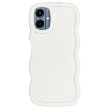 Imagem de WOGROO Capa fina para Samsung Galaxy A05, moldura ondulada, capa protetora fina de TPU macio para mulheres, branco cremoso