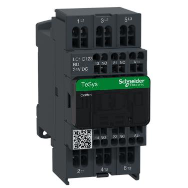 Imagem de Contator 12A 24Vcc 1NA+1NF Mola Cód. LC1D123BD - Schneider