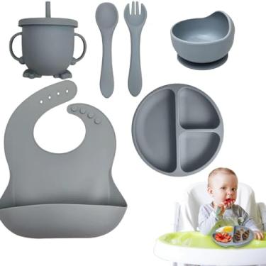 Imagem de Kit Silicone Introdução Iniciação Alimentar 6 Pçs Ventosa Blw Bpa Free