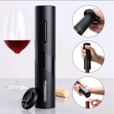 Imagem de Abridor De Vinho Garrafa Automático Saca Rolha Corta Lacre Elétrico A 