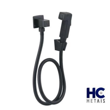 Imagem de Ducha Higiênica Completa Quadrada Preto Fosco Black 1/4volta - HC META