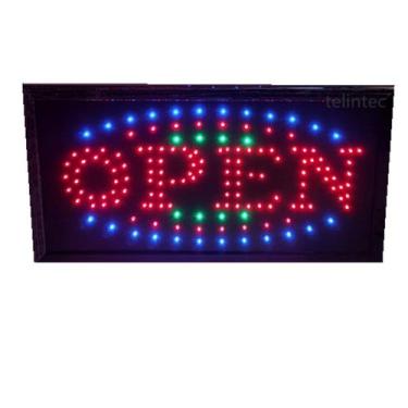 Imagem de painel de led  OPEN 110V letreiro placa luminoso LED PISCAR - tltled