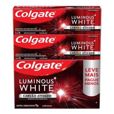 Imagem de Creme Dental Colgate Luminous White Carvão Ativado 70g 4 un