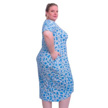 Imagem de Vestidos Camisão Blusão Plus Size Grande  Top - WM, G1, Azul celeste