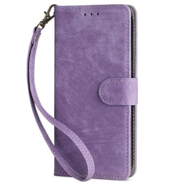 Imagem de Capas Compatível com MOTO G04S,Carteira de couro Flip Phone Case com slot para cartão.Proteção RFID.Estojo de telefone giratório Standable (Roxo)