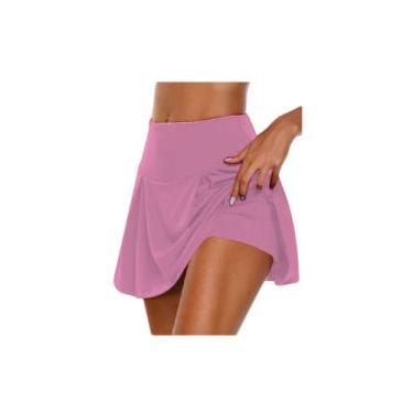 Imagem de Short Saia Plus Size Viscolaycra Do P Ao G6 Fitness - topbrasil , Rosa