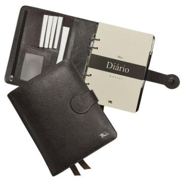 Imagem de Agenda Meu Diário Couro 159-R Personalizada Raffai Couros, Café
