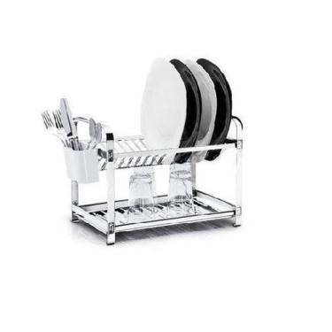 Imagem de Escorredor De Prato Montado Com Porta Talheres Mak - Inox - Mak-Inox