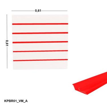 Imagem de Painel Canaletado Branco em Mdf 0,61 x 0,61m com Perfil Pvc Vermelho -