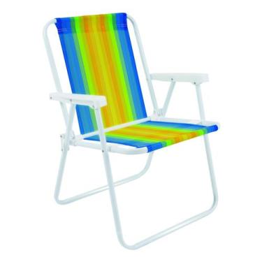 Imagem de Cadeira de Praia Varanda Piscina Alta de Aço 110 kg Amarelo - Mor