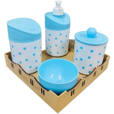 Imagem de Kit Higiene Baby Poa c/bandeja - Sem marca, Azul, 1kg