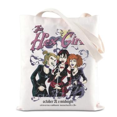 Imagem de KUIYAI Bolsa sacola de mercadoria de desenho animado - Bolsa de mão para meninas góticas com banda de rock - Presente assustador de menina para fãs de filmes de Halloween, Hexgirlstotebs, Medium