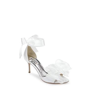 Imagem de Badgley Mischka Sandália feminina de salto Neryssa, Cetim branco, 40