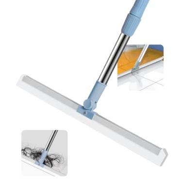 Imagem de Rodo e Vassoura Mágica 2 em 1 com Raspador de Silicone Giratório 180 graus - Multifuncional Ideal para Limpeza de Vidros, Pisos e Superfícies – Uso Doméstico e Profissional (50CM LARGURA)