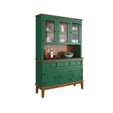 Imagem de Arca E Oratório 6 Portas E 3 Gavetas - Madeira Maciça - Verde