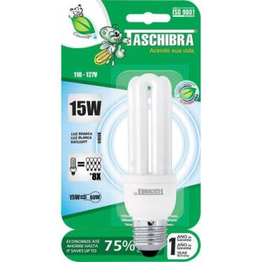 Imagem de Lâmpada Eletrônica 15W Taschibra 3U Compacta Branca, 110V