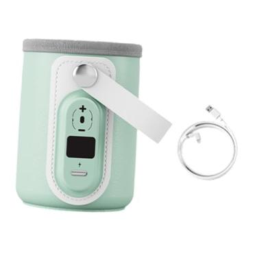 Imagem de YIJU Aquecedor de mamadeira para bebê, aquecedor com display digital, recipiente para leite de bebê para áreas externas, saídas, ambientes, 5.5 a 6.8 Cm
