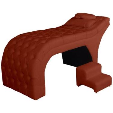 Imagem de Maca Isis Veludo Rose Com Escada Para Extensão De Cílios - Sv Decor, T