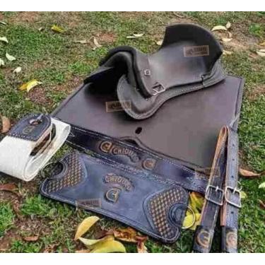 Imagem de KIT 7x peças Sela Freio De Ouro Arreio Cavalo Crioulo Laço - SELARIA S