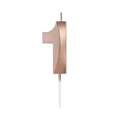 Imagem de Vela Número Aniversário Design Rose Gold - 01 unidade - Silver Festas 
