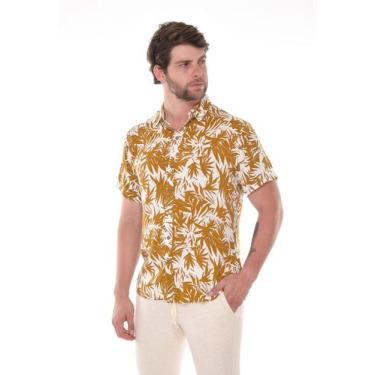 Imagem de Camisa Social Masculina Lisa Manga Curta Moda Verão Estampa - Lilih-Le