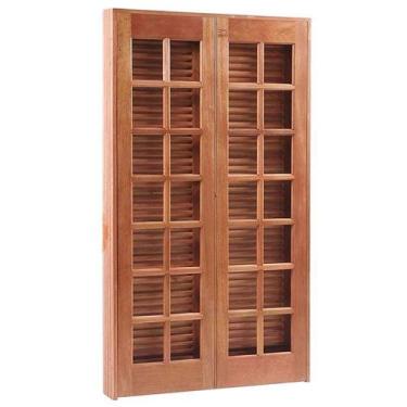 Imagem de Porta Balcão de Abrir / Abrir de Madeira Itaúba Reto Batentes de 10 CM