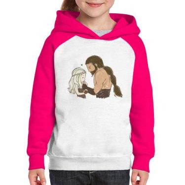Imagem de Moletom Infantil Khal Drogo e Daenerys Targaryen - Foca na Moda, Branc
