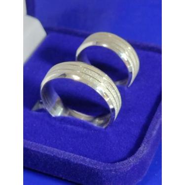 Imagem de Alianças Namoro Prata 950 Trabalhada 7 mm