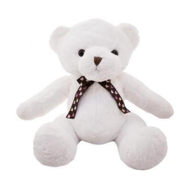 Imagem de Urso Marrom ou Branco Com Laço 40cm Pelúcia - Fofy Toys, Branco