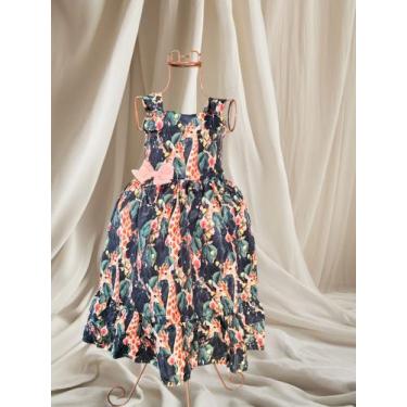 Imagem de Vestido Menina Infantil Elegante 3D Girafas - AUREA, 06 MESES A 01 ANO