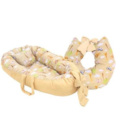 Imagem de kit Ninho Redutor de Berço + Almofada Amamentação Linha Safari - Jbaby