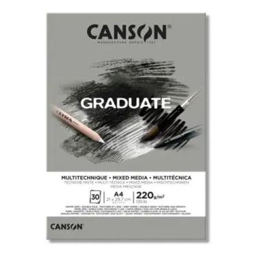 Imagem de Bloco Canson Graduate Multi Tecnica Cinza 220g A4 30f Canson