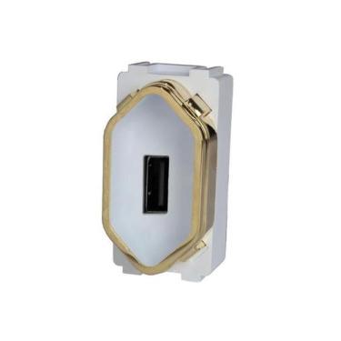 Imagem de Módulo Entrada Usb 2.0 - Dicompel Novara Branco Gold