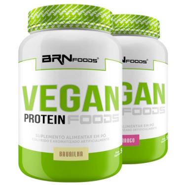 Imagem de Kit 2x Vegan Protein Baunilha e Morango 900g - BRN Foods