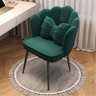 Imagem de Cadeira de mesa de veludo para escritório em casa, cadeira de mesa para quarto/penteadeira, moderna, fofa, cadeira de trabalho de computador, rodas giratórias, altura ajustável, cadeira estofada para