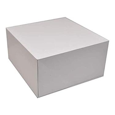 Imagem de Joyful Party - Caixa de papelão quadrada profunda com tampa, 25.4 x 25.4 x 12.7 cm, branca, 8 unidades
