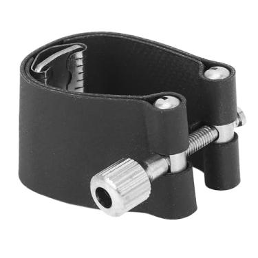 Imagem de Ligadura do Bocal do Sax Tenor, Prendedor do Bocal do Saxofone do Couro do Plutônio Com Parafuso Ajustável