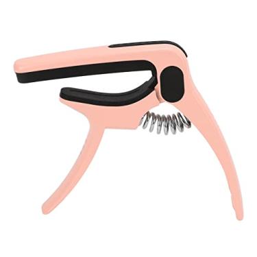 Imagem de Capo de Guitarra de Metal Universal, Capo de Mola, Ferramenta de Ajuste de Tom Com Suporte de Palheta para Guitarra, Baixo e Bandolim (Macaron-rosa)