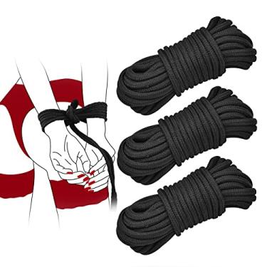 Imagem de Prosixtoy Kit De 3 Pacotes De Corda De Algodão Macio Preto, Kit De Bondage Bdsm Para Iniciantes, Kit De Contenção De Cordas De Bondage Shibari, Brinquedos Sexuais Adultos Para Mulheres, Homens E Casai