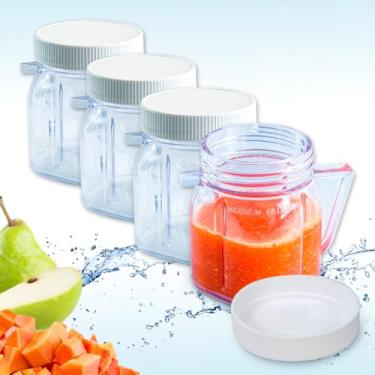 Imagem de Mini pote de plástico de 1 xícara serve na maioria dos liquidificadores Oster (4) peças)