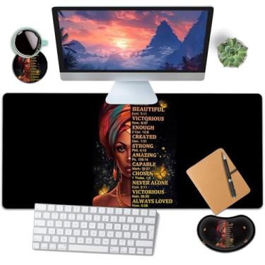 Imagem de Mouse pad grande com descanso de pulso para mouse, tapete de mouse estendido de 80 x 30 cm com, descanso de pulso ergonômico de espuma de memória, para trabalho e jogos, almofada de escrita,
