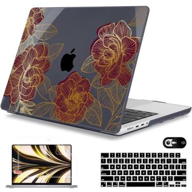 Imagem de Mektron Capa para MacBook Pro 16 polegadas M3 A2991 M2 A2780 M1 A2485 (2021/2022/2023) Pro/Max Chips com Touch ID, capa de plástico rígido para laptop, capa protetora de tela, rosa dourada