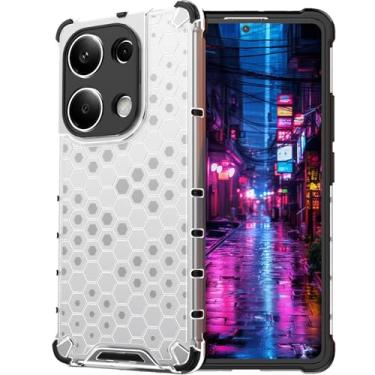 Imagem de Ephoou Capa transparente para Xiaomi Poco M6 Pro 4G/Redmi Note 13 Pro 4G (não 5G), não amarela, antiarranhões, fina, colmeia, à prova de choque, capa amortecedora para telefone Redmi Note 13 Pro 4G,